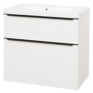 Mereo Mereo, Mailo, Dulap de baie cu chiuvetă din marmură turnată 81 cm, mâner negru, MER-CN541MB
