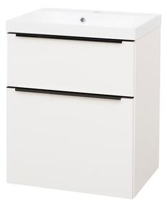 Mereo Mereo, Mailo, Dulap de baie cu chiuvetă din marmură turnată 61 cm, mâner negru, MER-CN540MB