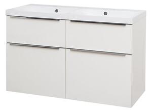 Mereo Mereo, Mailo, dulap de baie din marmură turnată de 121 cm, mâner cromat, MER-CN513M