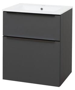 Mereo Mereo, Mailo, dulap baie cu chiuveta ceramica 61 cm, maner negru, MER-CN530B