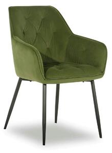 Scaun BEL NEW, verde/negru, stofa catifelata/metal, 58x63x86 cm