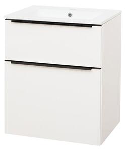 Mereo Mereo, Mailo, dulap baie cu chiuveta ceramica 61 cm, maner negru, MER-CN540B