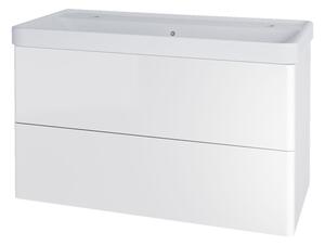 Mereo Mereo, Siena, dulap baie cu chiuveta ceramica 101 cm, pentru 2 baterii, MER-CN4122