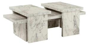 Masuta cafea SANCTUARY, alb cu efect de marmura, PAL, 110x45x30 cm
