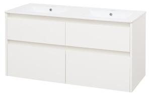 Mereo Mereo, Opto, dulap baie cu chiuveta ceramica 121 cm, alb, stejar, alb/stejar, negru, MER-CN913