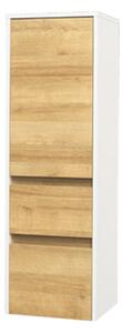 Mereo Mereo, Opto, dulap baie 125 cm inaltime, deschidere dreapta, alb, stejar, alb/stejar, negru, MER-CN934P