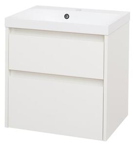 Mereo Mereo, Opto, dulap de baie cu chiuvetă din marmură turnată, 61 cm, alb, stejar, alb/stejar, negru, MER-CN910M