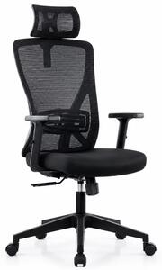 Scaun de birou ergonomic Novio cu tetiera 2D reglabila, black - dimensiuni 510 × 640 × 1165 mm