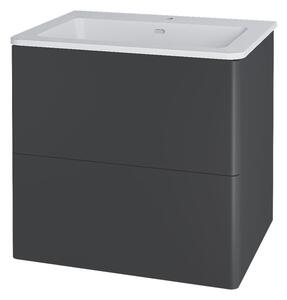 Mereo Mereo, Siena, Dulap de baie cu chiuvetă din marmură turnată 61 cm, MER-CN430M
