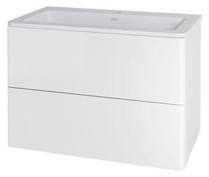 Mereo Mereo, Siena, Dulap de baie cu chiuvetă din marmură turnată 81 cm, MER-CN411M
