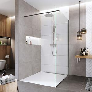 Mereo Mereo, perete de dus WALK IN, Novea, negru ALU, sticla transparenta, MER-CK10600HB