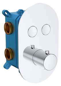 Mereo Mereo, robinet termostatic cu buton ascuns - 2 căi - capac oval, MER-CB60106TB