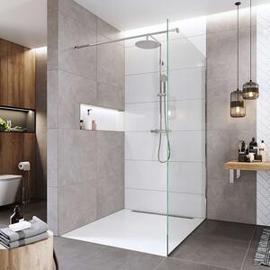 Mereo Mereo, perete dus WALK IN, Novea, crom ALU, sticla transparenta, MER-CK10600H