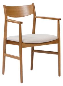 MAZZONI EXPORT LOUIS Bej Deschis/cadru Stejar Natural - SCAUN DIN LEMN TAPIȚAT PENTRU LIVING SUFRAGERIE BUCĂTĂRIE MODERN CLASSIC