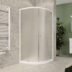Mereo Mereo, Cabine de dus, Kora Lite, sfert de cerc, 90 cm, R550, alb ALU, sticla Grape, MER-CK35121Z
