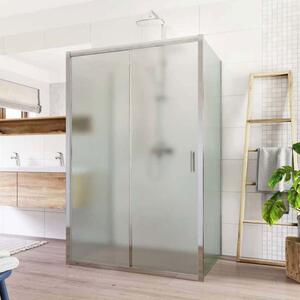 Mereo Mereo, Cabină de duș, Lima, dreptunghi, parte fixă ​​x ușă glisantă x parte fixă, crom ALU, sticlă Point, MER-CK85612K