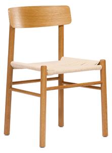 MAZZONI EXPORT LIAM Șnur Kraft/cadru Stejar Natural - SCAUN DIN LEMN ÎMPLETIT PENTRU LIVING SUFRAGERIE BUCĂTĂRIE MODERN CLASSIC BOHO