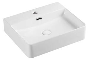 Mereo Mereo, Blat și chiuvetă suspendată cu preaplin, 500x420x125 mm, ceramică - se trimite pe palet, MER-UC504212