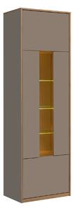 Vitrina pentru living COMPLEX, gri/stejar, PAL laminat, 60x40x196 cm