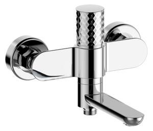 Mereo Mereo, Baterie pentru cada montata pe perete cu brat rabatabil diamant, Viana, fara accesorii, 150 mm, crom, MER-CBE90203A