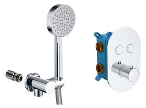 Mereo Mereo, Set de baie cu robinet termostatic cu buton ascuns - 2 cai + set de dus, MER-CB60106TB5