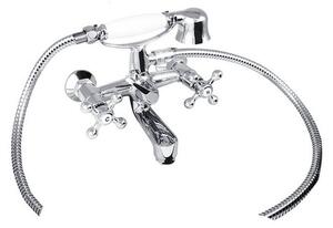 Mereo Mereo, Baterie pentru cada de perete, Retro Victoria, 150 mm, cu accesorii, crom, MER-CBL901