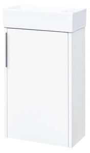 Mereo Mereo, Vigo, dulap baie cu chiuveta ceramica, 41 cm, alb, stejar, MER-CN340