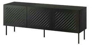 Comoda TV SIENA, negru, PAL laminat/metal, 151x40x60 cm