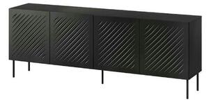 Comoda SIENA, negru, PAL laminat/metal, 201x40x75 cm