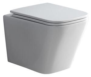Mereo Mereo, WC suspendat cu glugă, FĂRĂ BORDA, 490x340x350, ceramică, incl. scaune, MER-VSD83S