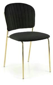 Scaun K499, negru/auriu, stofa catifelata/metal, 47x56x85 cm