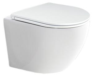 Mereo Mereo, WC suspendat cu glugă, FĂRĂ BORDE, 490x370x360, ceramică, incl. scaune CSS113S, MER-VSD82S