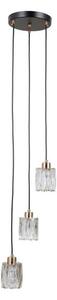 ITALUX PND-40813-3R-BK-HBR - Candelabru suspendat cu cablu TORNO, 3xE14/40W/230V, negru/auriu