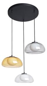 ITALUX Lustră suspendată pe funie AINALE PND-54637-3-BK-SG, 3xG9/7W/230V, negru/transparent/bej/gri