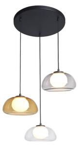 ITALUX Lustră suspendată pe funie AINALE PND-54637-3-BK-SG, 3xG9/7W/230V, negru/transparent/bej/gri