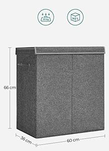 Cos de rufe, Songmics, Gri, 60x36x66 cm