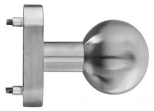 Maner tragator cu bila din inox blaugelb pentru usi din aluminiu sau PVC cu rozeta si suruburi de fixare invizibile
