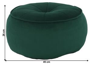 Taburet verde smarald KEREM, 45x45x26 cm