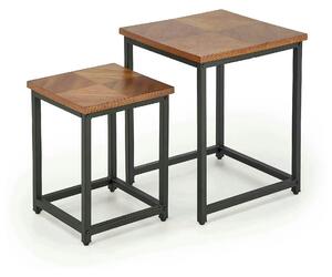 Set 2 masute cafea ELZA, nuc/negru