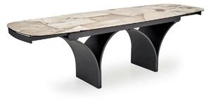 Masa extensibila ALTER, bej/negru, ceramica/sticla/metal, 180/260x90x7