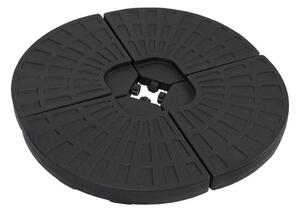 Bază din 4 piese pentru umbrelă de soare 50 x 50 cm, negru