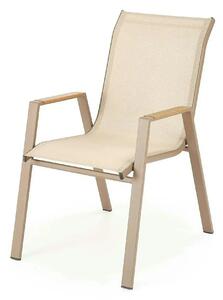 Scaun gradina HOVER, bej/cappuccino, plasa/metal, 54x73x90 cm