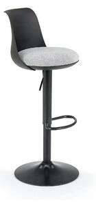 Scaun bar H127, negru/gri, stofa clasica/polipropilena/metal, 40x46x88