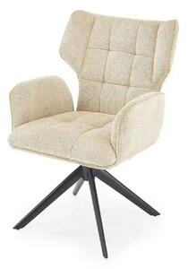 Scaun rotativ K601, bej/negru, stofa/metal, 57x64x90 cm