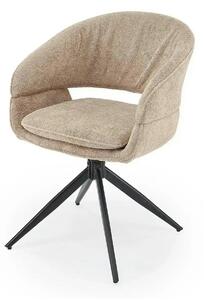 Scaun rotativ K602, cappuccino/negru, stofa/metal, 57x62x82 cm