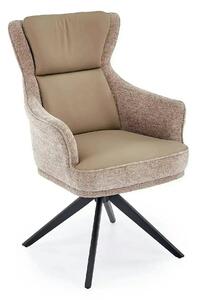 Scaun rotativ K611, grej, piele ecologica/stofa, 64x66x96 cm