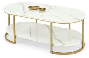 Masuta cafea KALUA, alb/auriu, 120x60x46 cm