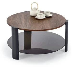 Masuta cafea LIRA, nuc/negru, 80x43 cm