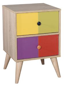 Noptieră Kiran 2 (stejar + multicolor). 1108554