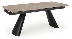 Masa extensibila VINCE, maro/negru, piatra sinterizata/metal, 180/238x